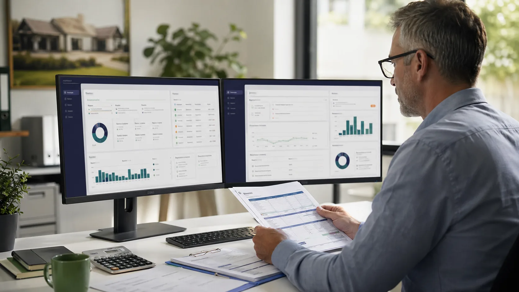 Accounting workspace with invoices, payments, ledger, and AI finance handoff review